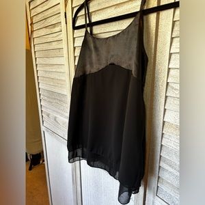 Black Babydoll Spaghetti Cami Strap Blouse Top Woman Size Small Juniors Petites